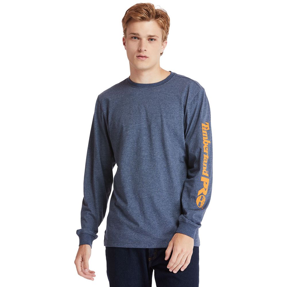 Tricouri Timberland Barbati Bleumarin - Pro® Base Plate Long-Sleeve Logo - Romania - LYCEHA780